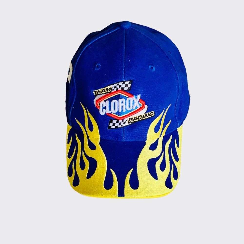 Vintage Flame Hat Clorox Racing Snuggle Glad Wisk Cotton New Old Stock